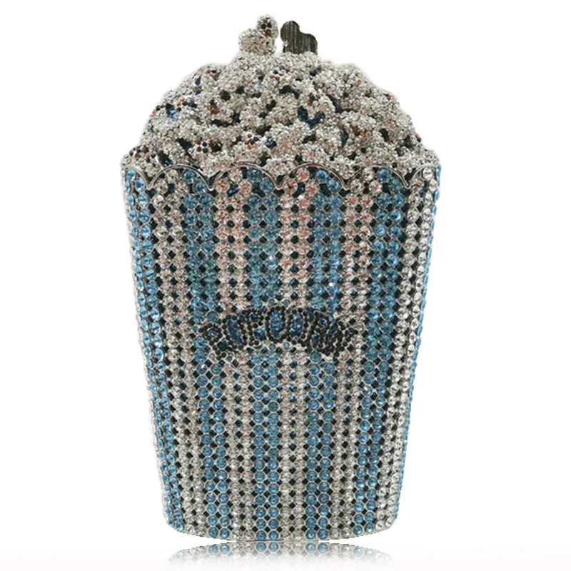 Elegant Crystal Popcorn Clutch Bags for Womens Clutches