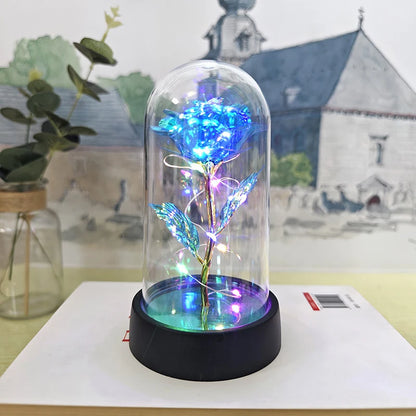 LED Light Foil Rose Night Lamp Gift for Girlfriend Eternal Wedding Decor