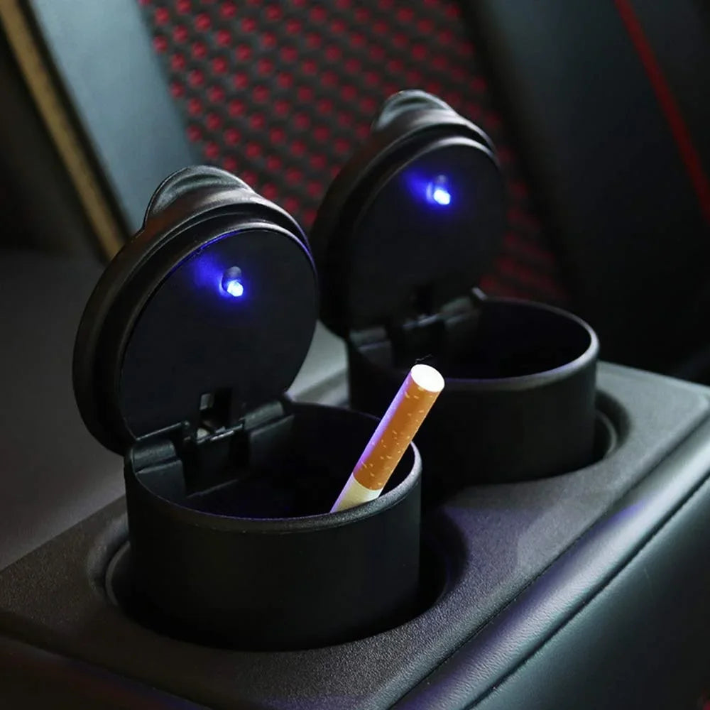 Portable LED Car Ashtray - Universal Cigarette Holder & Interior Accessory