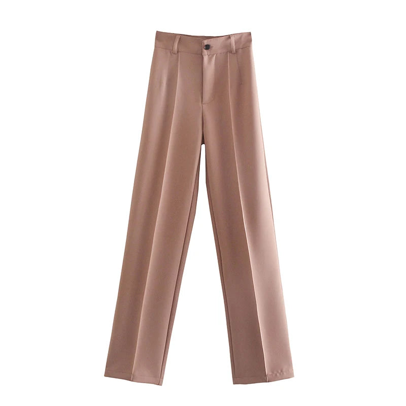 High-waisted straight pants