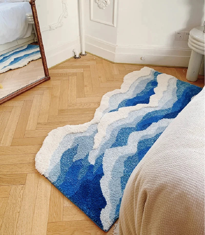 Blue Sea Pattern Tufted Rug