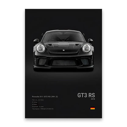 Famous Cars M5 918 GT3 G63 STO SLS Canvas Wall Art Poster