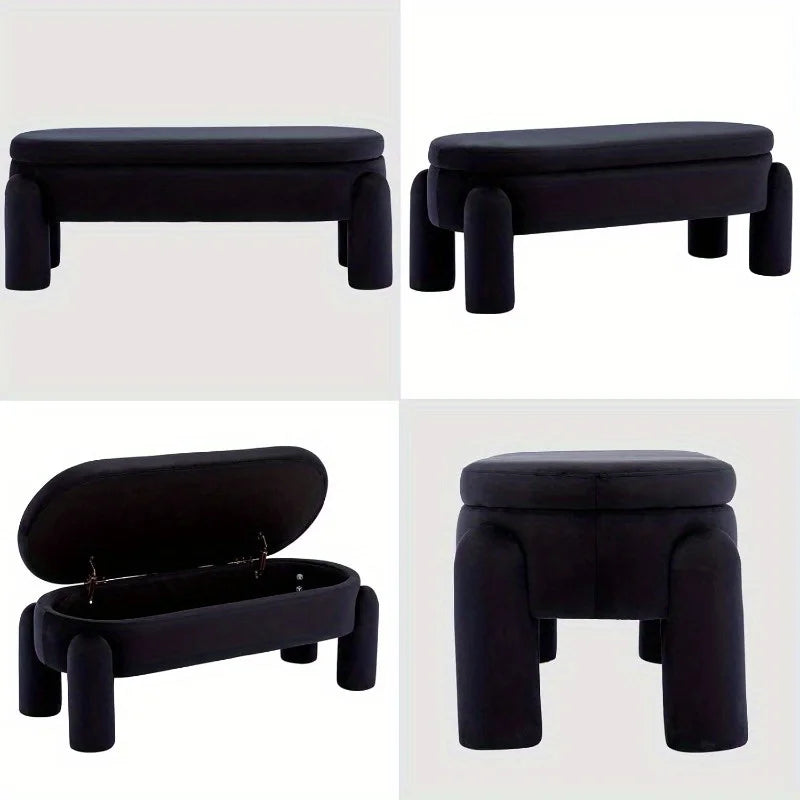 Duomay Velvet Storage Ottoman Bench