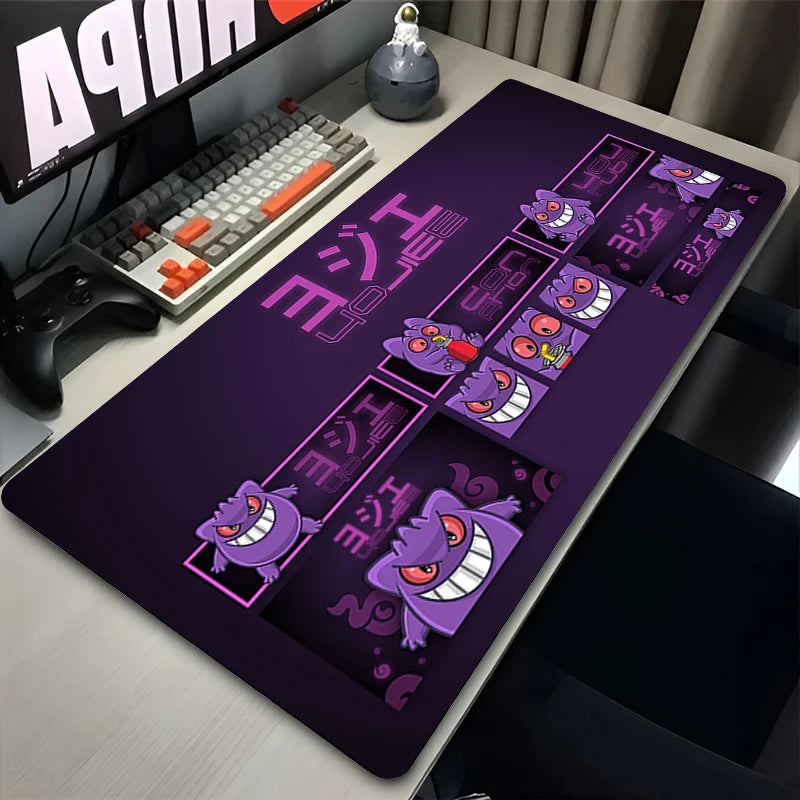 Purple Gengar Anime Mouse Pad XXL Gamer Mat Kawaii Desk Rug