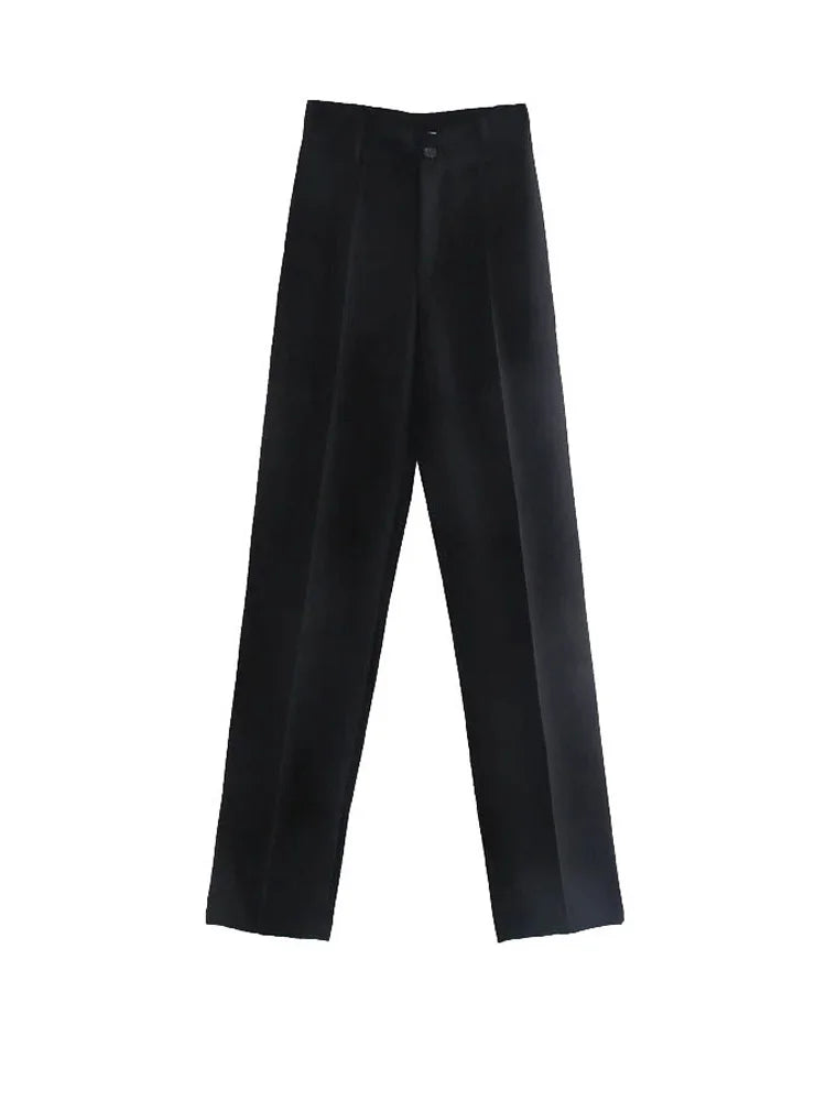 High-waisted straight pants