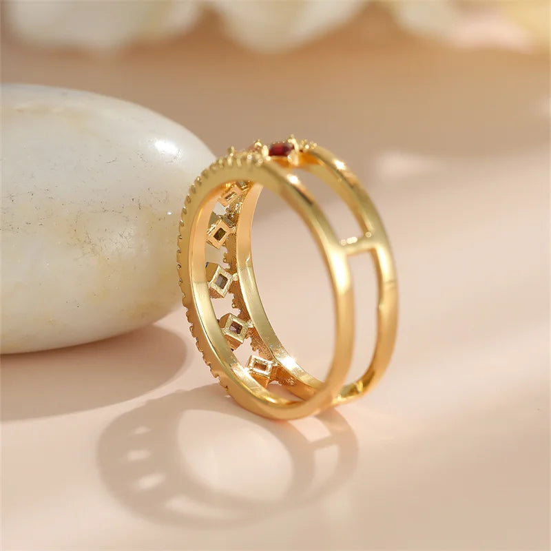 Vintage Rainbow Crystal Ring
