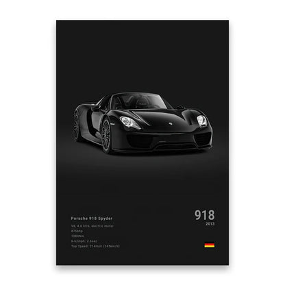 Famous Cars M5 918 GT3 G63 STO SLS Canvas Wall Art Poster