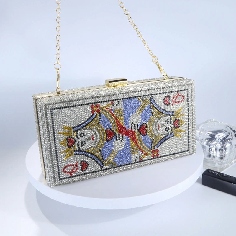 Queen of Hearts Card Clutch Novelty Purse