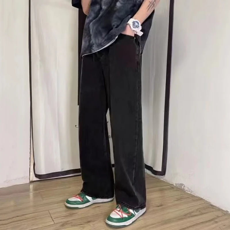 Men Simple Straight Jeans