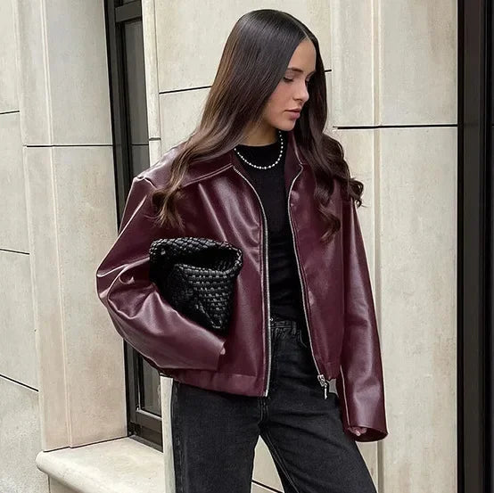 Loose Women's Leather Jacket