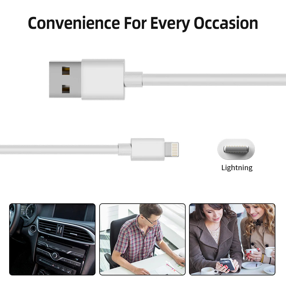 6 Pack 6ft iPhone Fast Charge Cords