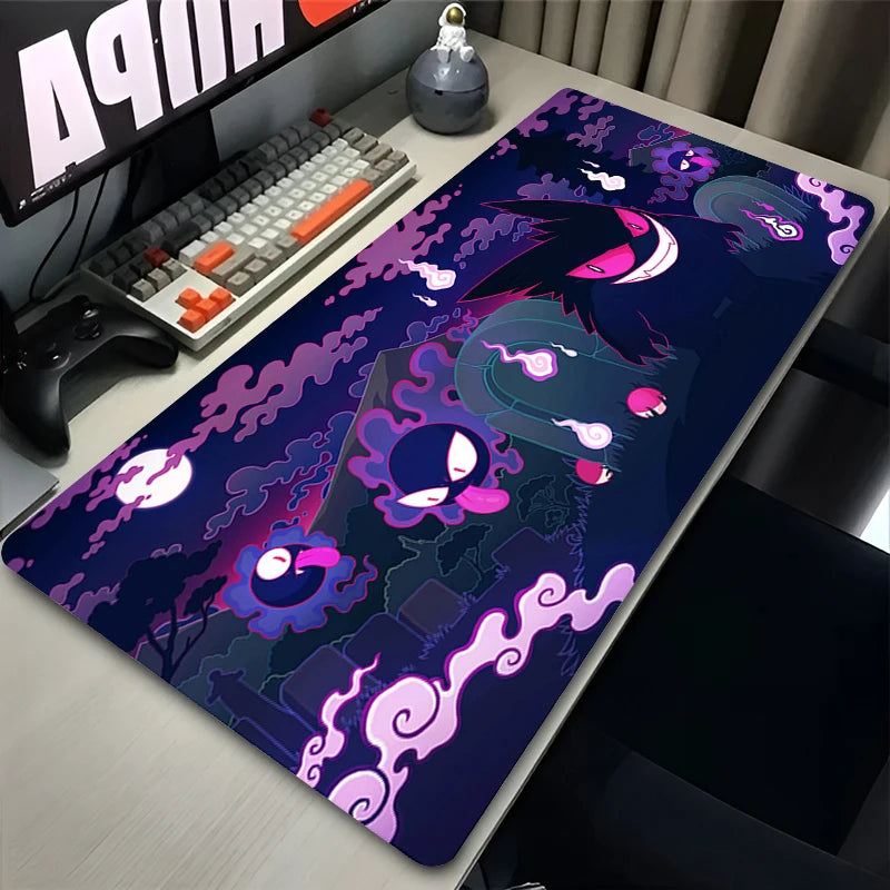 Purple Gengar Anime Mouse Pad XXL Gamer Mat Kawaii Desk Rug