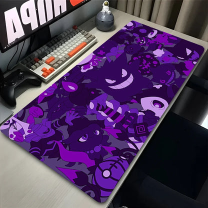 Purple Gengar Anime Mouse Pad XXL Gamer Mat Kawaii Desk Rug