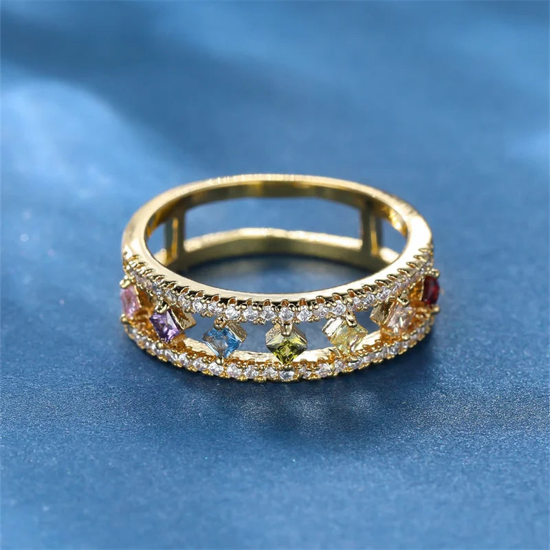 Vintage Rainbow Crystal Ring
