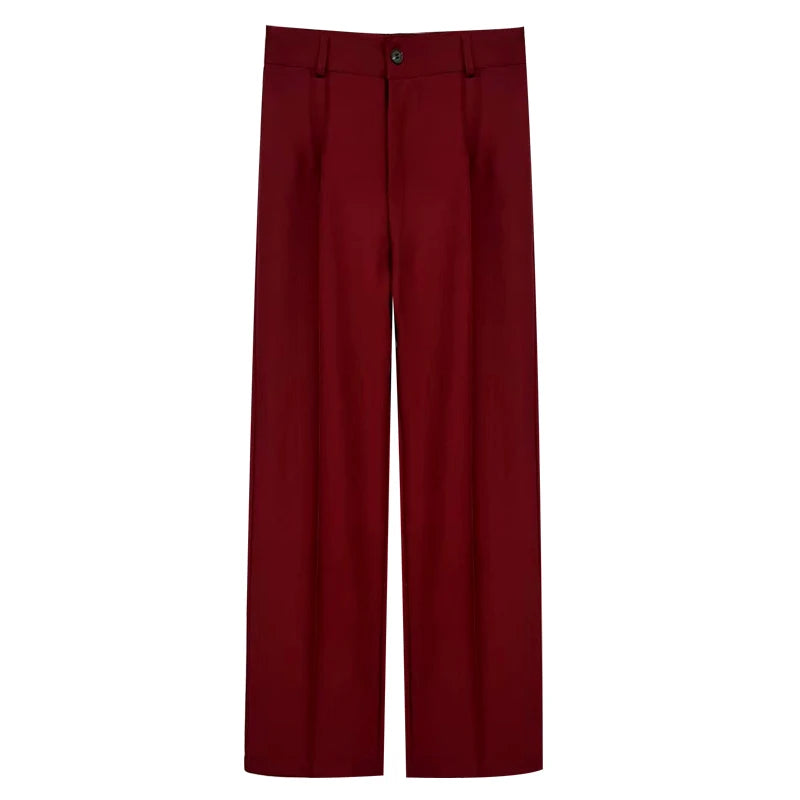 High-waisted straight pants