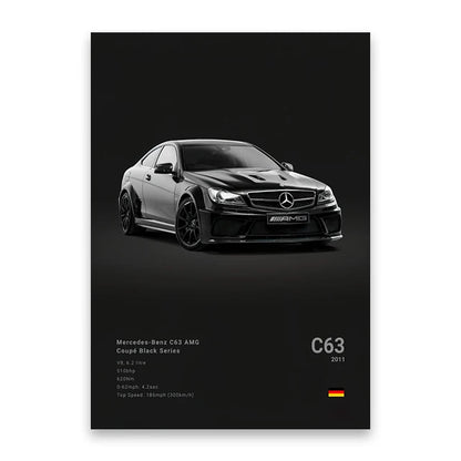 Famous Cars M5 918 GT3 G63 STO SLS Canvas Wall Art Poster