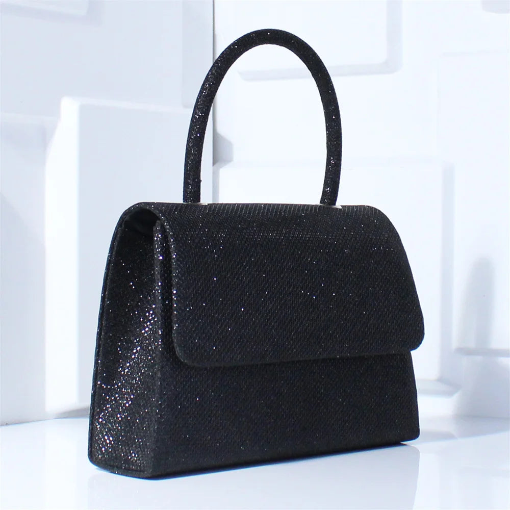 Silver Silk Evening Clutch Shoulder Bag