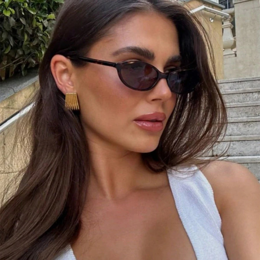 Trendy Retro Oval Cat Eye Sunglasses
