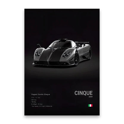 Famous Cars M5 918 GT3 G63 STO SLS Canvas Wall Art Poster