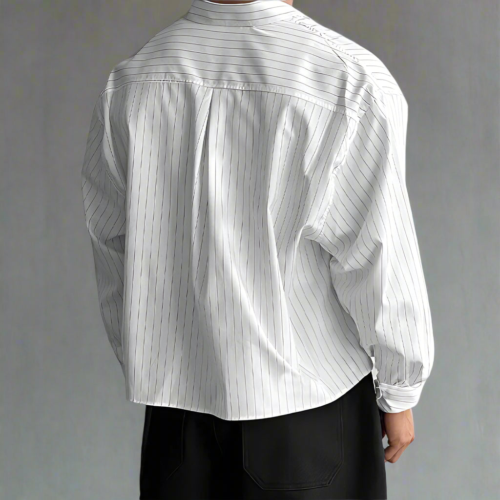 INCERUN Striped Cropped Shirt