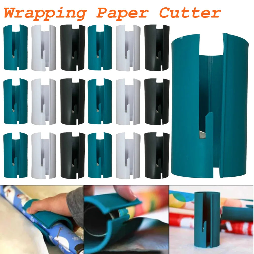 5-1PCS Wrapping Paper Cutter Sliding Cutter Christmas Wrapping Paper Cutting Tool Mini Cutter For Xmas Gift Box Package Paper