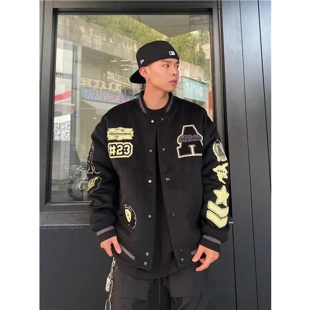 2025 Retro Baseball Uniform Loose Street Jacket