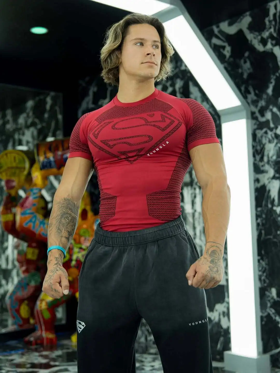 YoungLA X Superman compression Tees