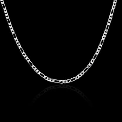 925 Silver 4mm Figaro Chain Men