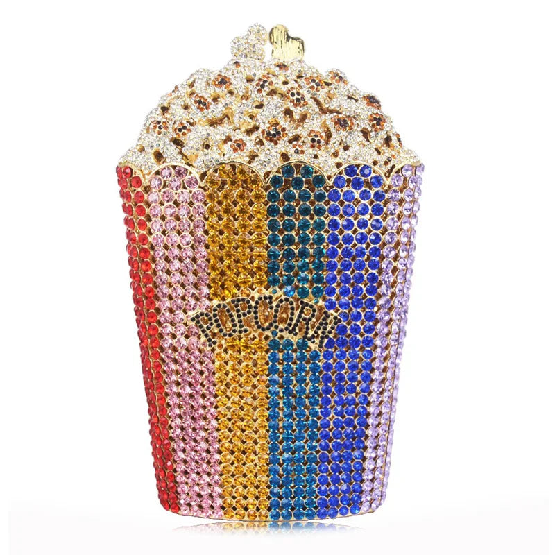 Elegant Crystal Popcorn Clutch Bags for Womens Clutches