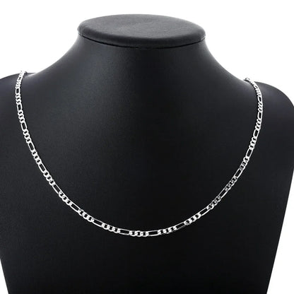 925 Silver 4mm Figaro Chain Men