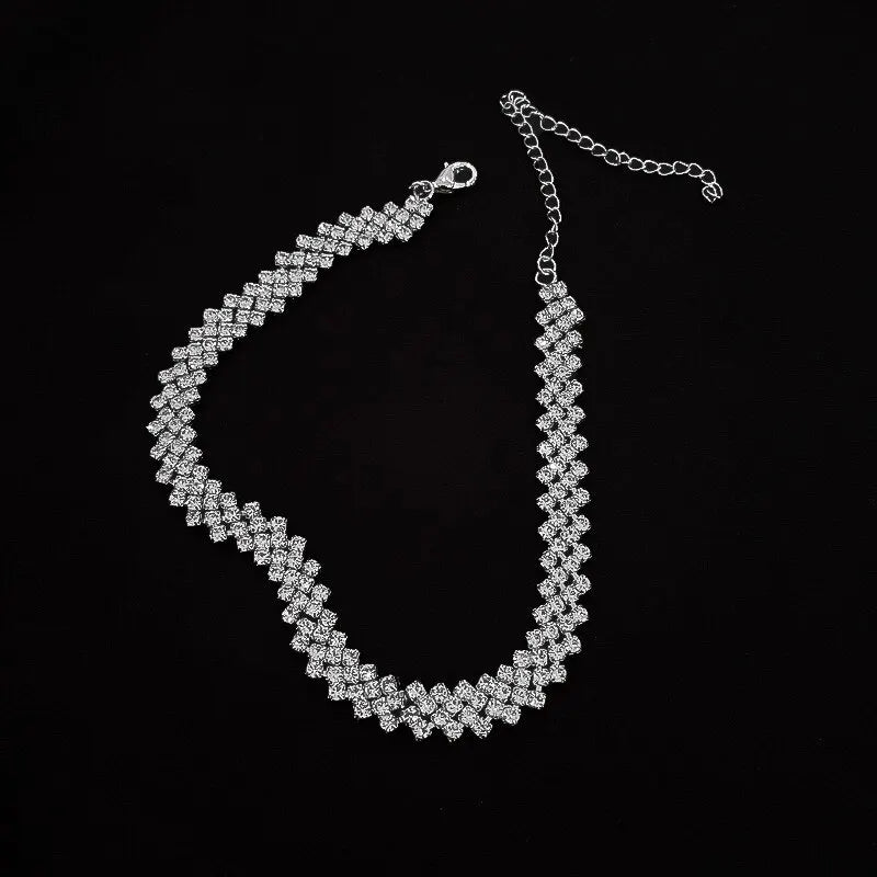 Rhinestone Choker Necklace for Women – Personalized Wedding & Party Jewelry