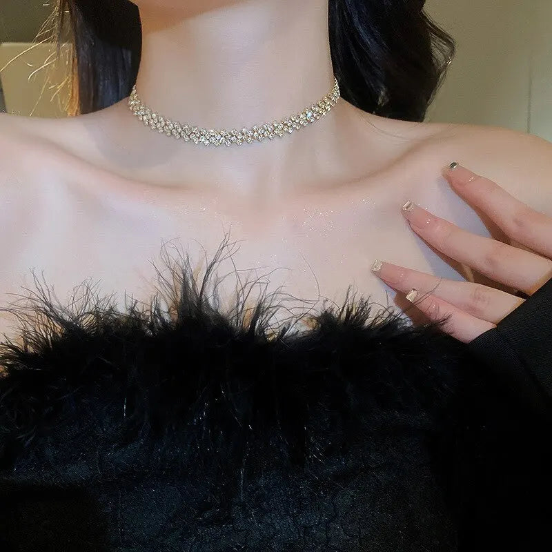 Rhinestone Choker Necklace for Women – Personalized Wedding & Party Jewelry