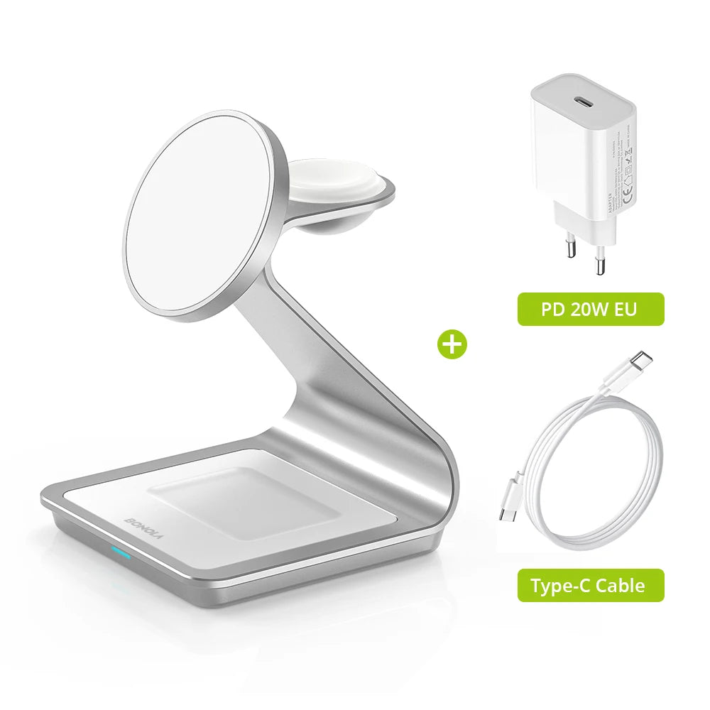 3-in-1 Wireless Charger for iPhone, Apple Watch and AirPods Pro