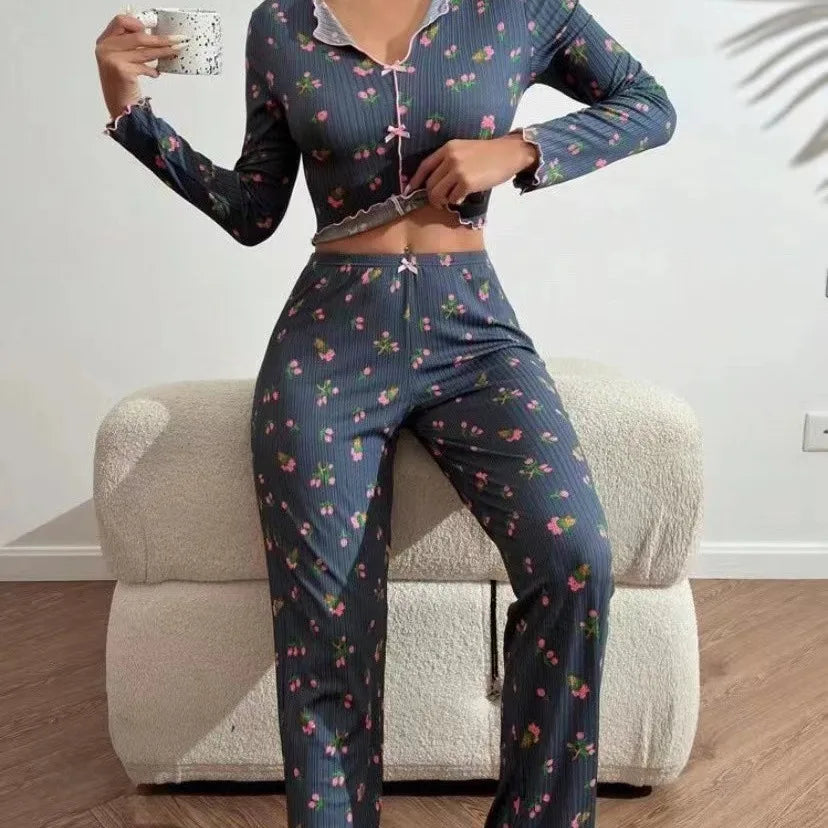Women Floral Print Pajama Sets