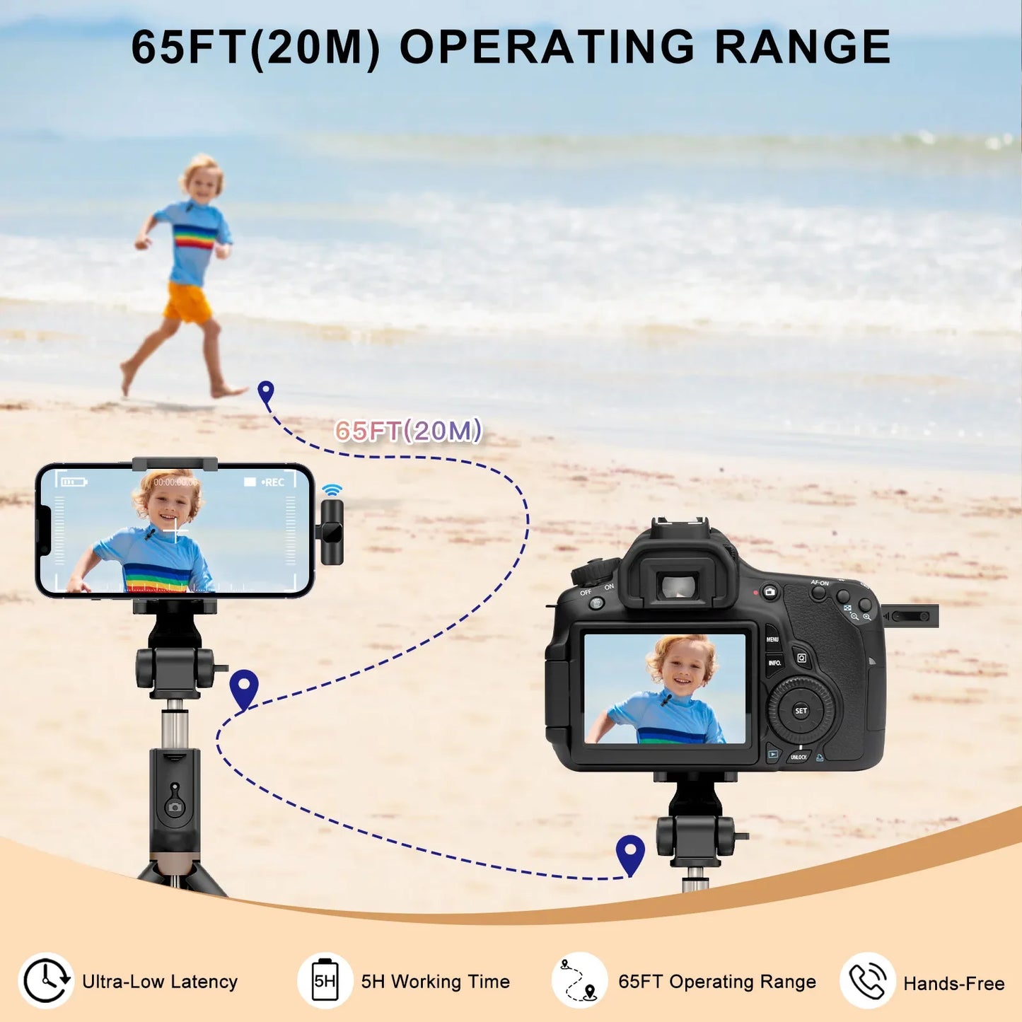 Wireless Lavalier Microphone for Portable Audio and Video Recording, Compatible with iPhone and Android; Ideal for Live Broadcasts and Gaming.