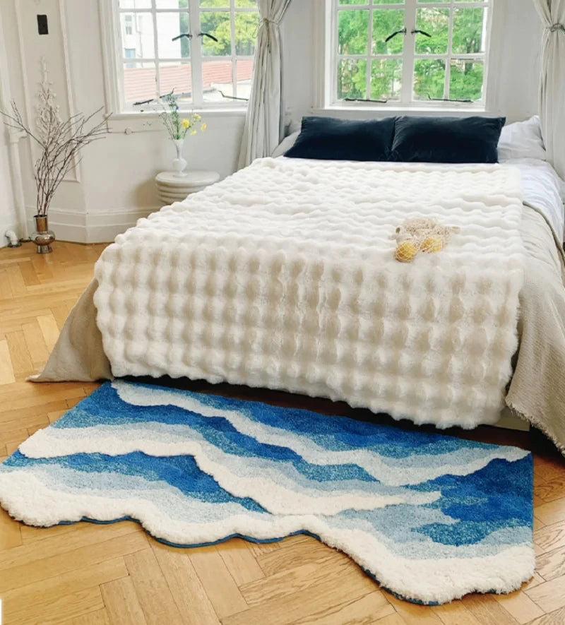 Blue Sea Pattern Tufted Rug