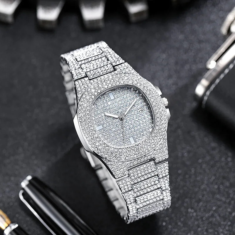 Luxury Casual Men's Watch with Big Silver Quartz Dial - Classic Design