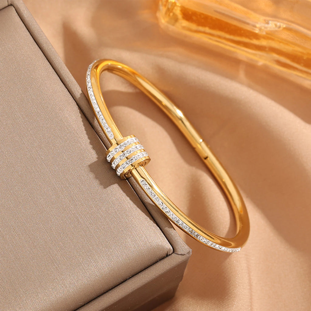 1pc Titanium Steel Gold Bracelet
