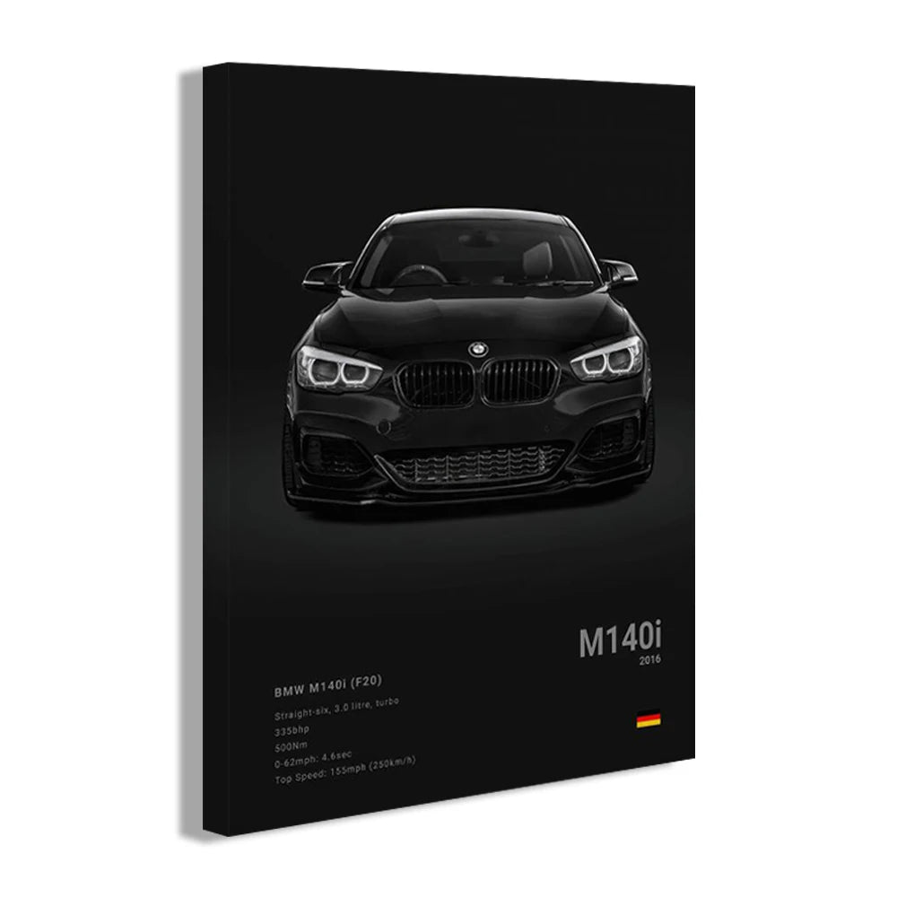 Famous Cars M5 918 GT3 G63 STO SLS Canvas Wall Art Poster