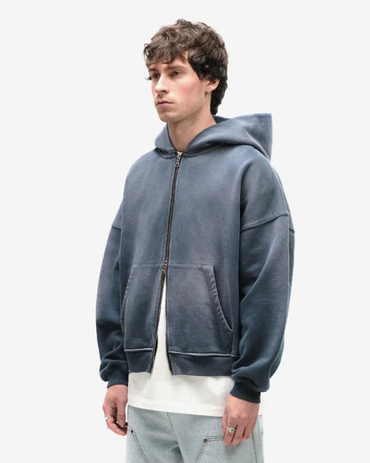 Men's Blue Gradient Zipper Hoodies