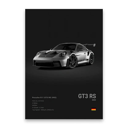 Famous Cars M5 918 GT3 G63 STO SLS Canvas Wall Art Poster