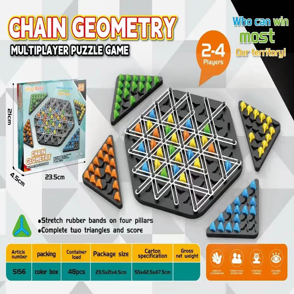 Interactive Chain Triangle Chess Game Set for Family Enjoyment