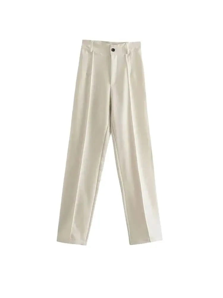 High-waisted straight pants