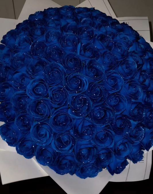 Blue Glitter artificial flower rose girlfriend wife DIY bouquet gifts